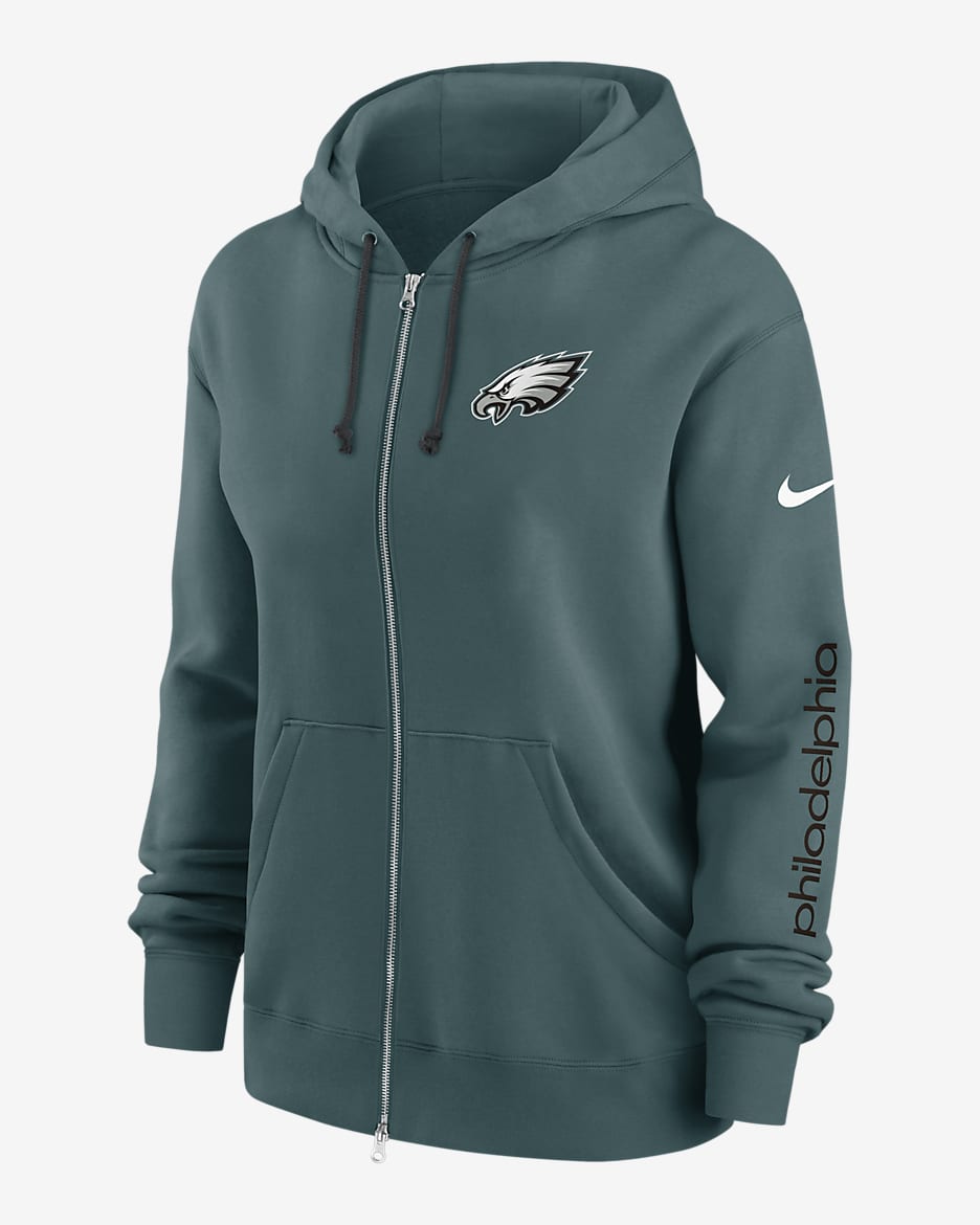 Women s Nike Midnight Green Philadelphia Eagles Phoenix Hoodie Full Zip Sweatshirt Size XL